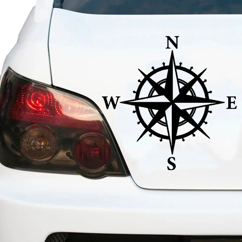 Creative compass car and motorcycle stickers, nswepvc reflective waterproof sunscreen car decorati scratch stickers, 15cm * 15cm