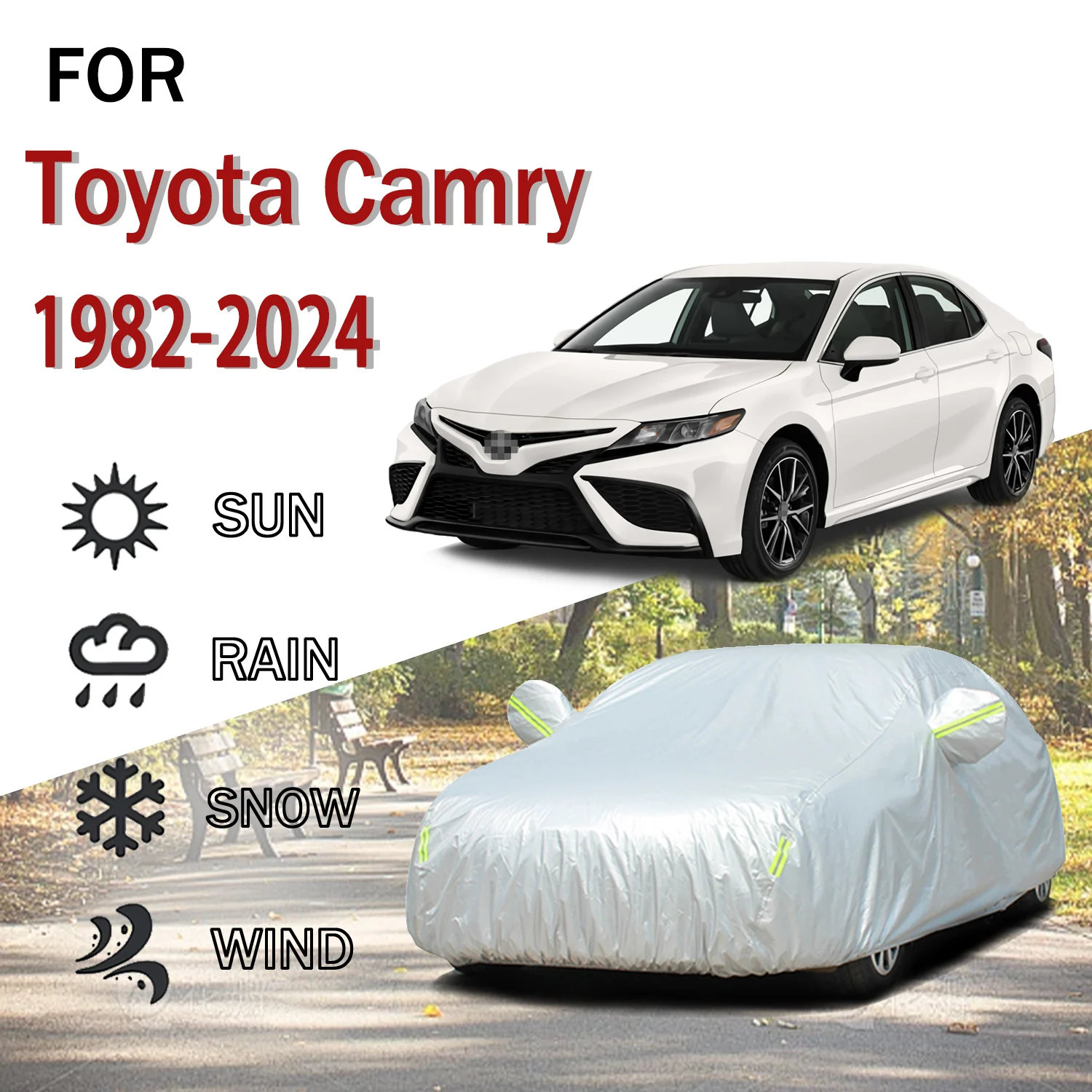 

For Toyota Camry 1982-2024 Outdoor Protection Full Car Covers Snow Cover Sunshade Dustproof 190t Car cover Car accessories