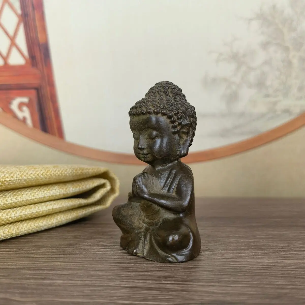 Blessing Chinese bronze cast buddha statue netsuke collectable table decor gift - Image 4