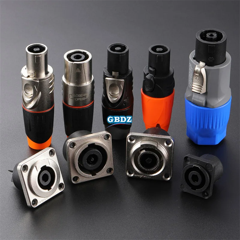 

4/8pin Audio Speakeo Cable Connectors 4 Pole Audio Ohm Head Professional Waterproof 8-Pin Speaker Plug Twist Lock SVP562L-GY-8P