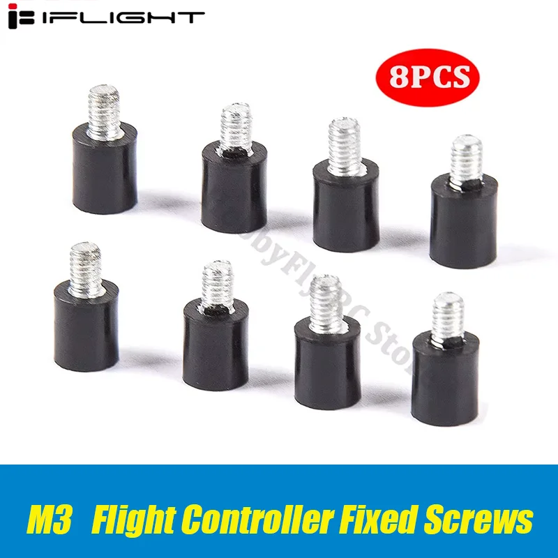 8PCS M3 Flight Controller Anti-Vibration Standoff Fixed Screw Damper Mounting Hardware for Naze32 CC3D F3 F4 RC Quadcopter