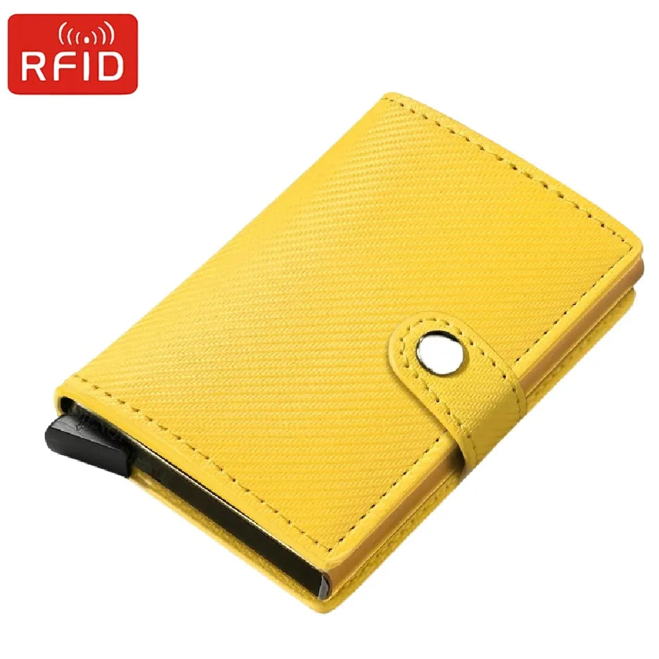 

Кошелек-клатч с защитой от RFID, выдвижной держатель для кредитных карт, умный карбоновый кошелек для бизнеса и банковских карт, для женщин и мужчин