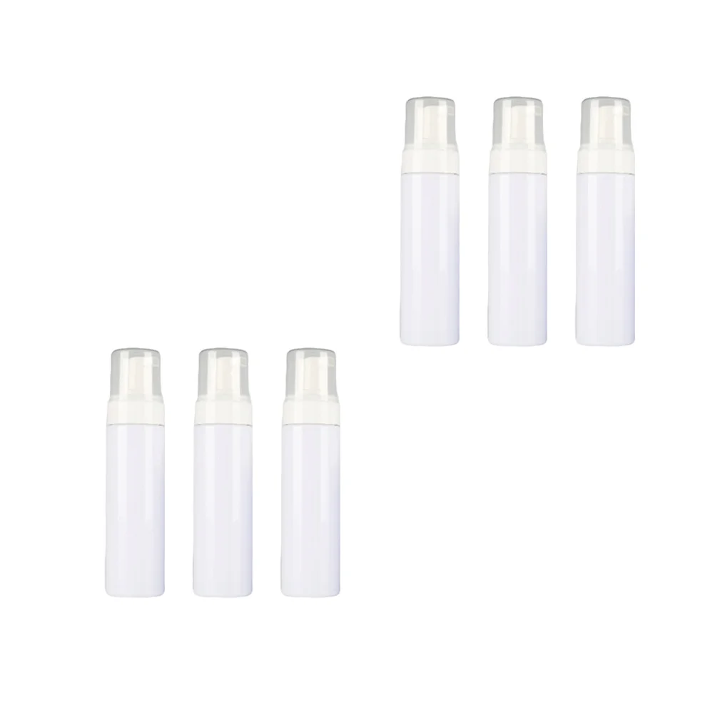 6Pcs Portable Foaming Bottle Plastic Press Pump Dispenser Refillable Container Suitable for Travel Bathroom