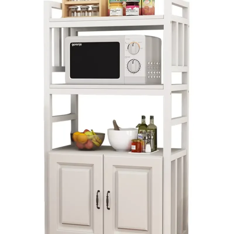 Metal Cabinets Kitchen Shelves Floor-standing Multi-layer Microwave Ovens Storage Multi-functional Household Pot