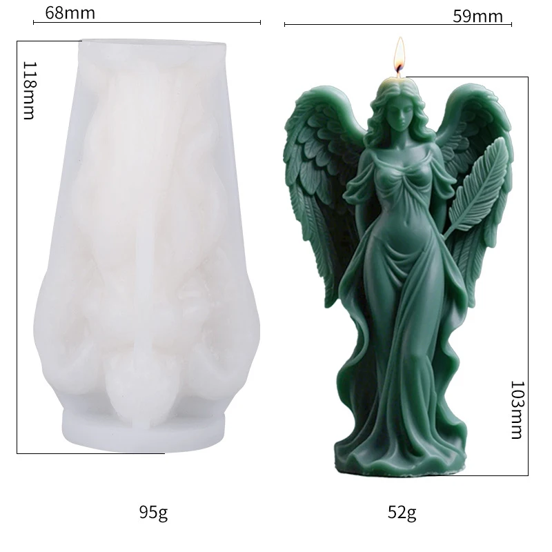 مثير آلهة مجنح شمعة قالب من السيليكون الجناح فتاة اسطوانة شمعة قوالب DIY بها بنفسك اليدوية الروائح الجبس الصابون صنع القالب