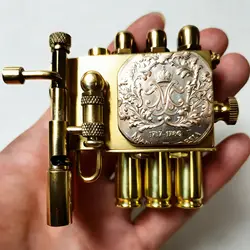 Handmade Steampunk Brass Series Lighters Unique Design Retro Creative Personality Novelty Precious Gift Each badge is different