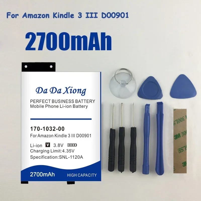 

DaDaXiong 2700mAh 170-1032-00 мобильный телефон аккумулятор для Kindle 3 III клавиатура электронная D00901 графитовая 170-1032-01 GP-S10-346392-0