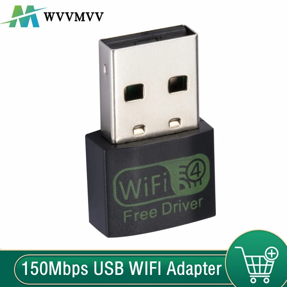 Wvvmvv-ワイヤレスwifiアダプター,150mbps,ネットワークカード,プレイアンドプレイ,ミニUSB, LAN,PC, Windowsレシーバー用