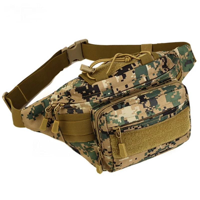 Multi-functional Tactical Waist Bag Waterproof Nylon Fanny Pack Adjustable Belt for Outdoor Hiking Running Cycling Molle Waist