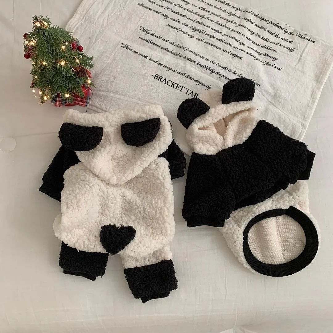 

Cute Panda Vest Fall and Winter New Dog Cotton Clothes Teddy Winter Four-legged Clothes Yorkshire Warm Pullover