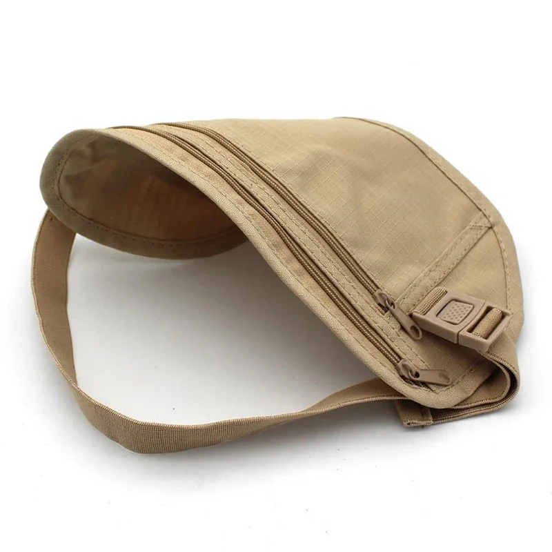 Outdoor Invisible Travel Waist Pouch Hidden Security Wallet Travel Bag Chest Pack Money Waist Bag for Passport Money Belt pack