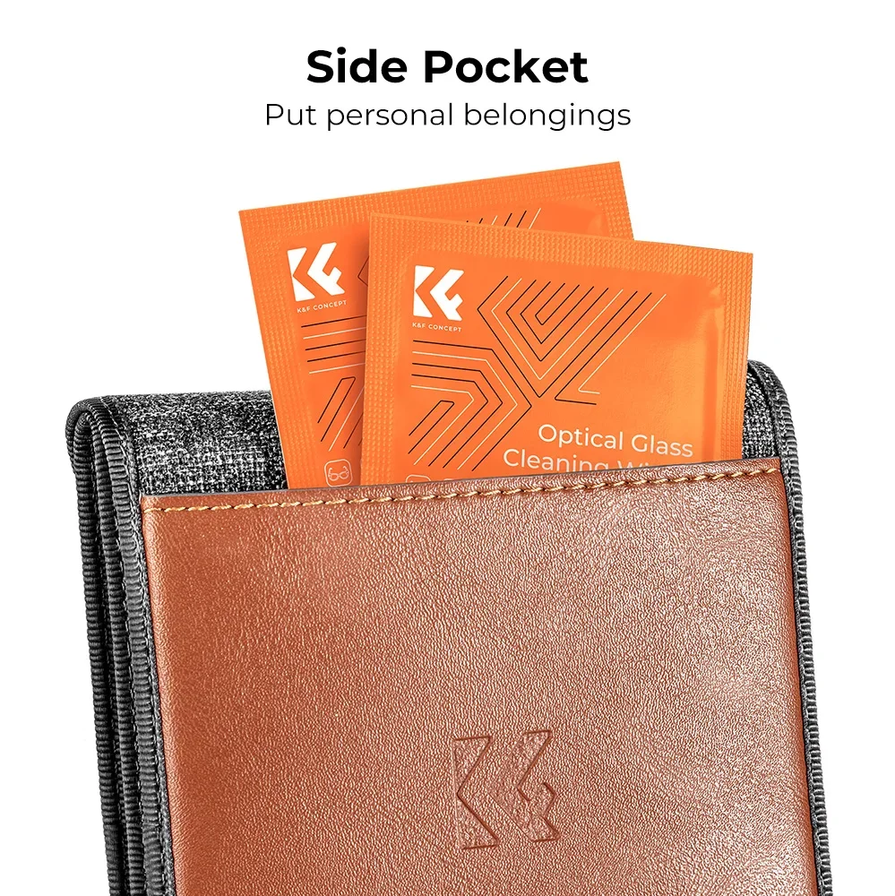 K&F Concept 3 Pockets Lens Filter Case Waterproof Carrying Filters Bag Pouch for UV ND CPL Camera Filters Up to 49mm - 82mm