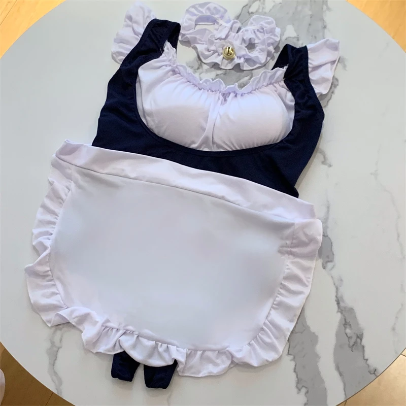 Plus Size Maid Costume Women Kawaii Lingerie Anime Sexy Porn Bodysuit Cosplay Girls Maid Oufit Black and White Slave Uniform