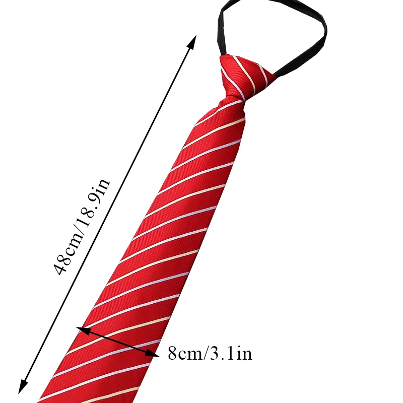 New Zipper Ties for Men Solid Striped Neckties Men's Lazy Ties Skinny Necktie For Classic Wedding Party