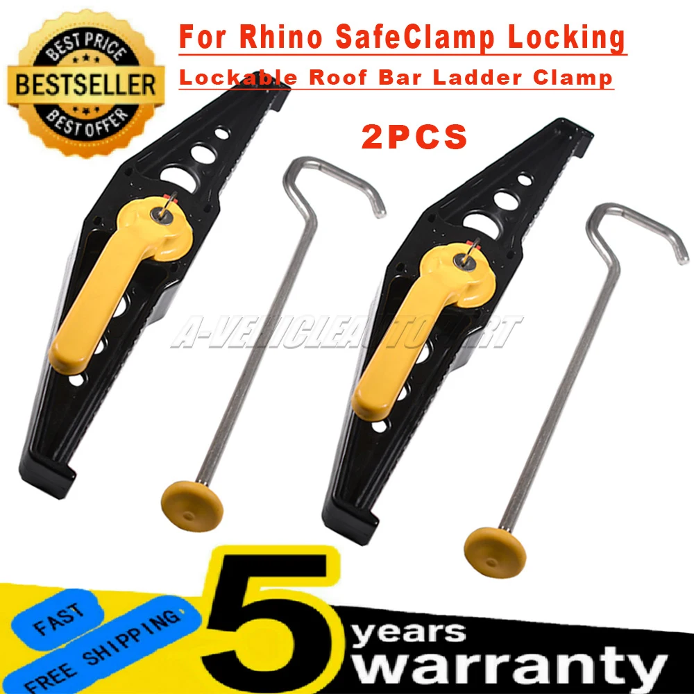 2PCS Fit For Rhino SafeClamp Locking Lockable Roof Bar Ladder Clamps Adjustable Roof Rack Safe Clamp