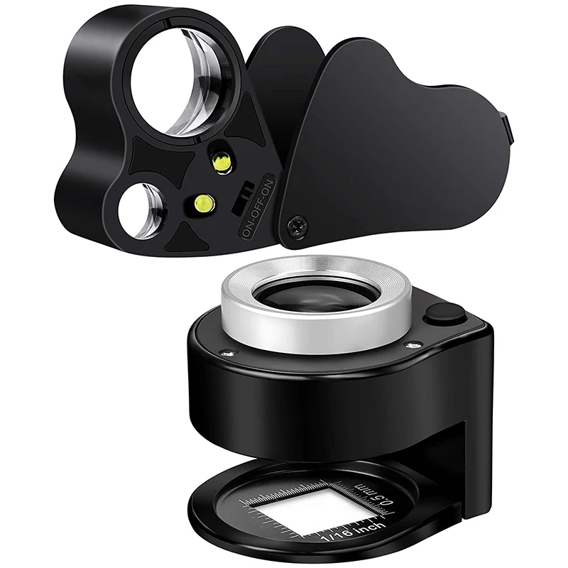 

Illuminated Jewelers Loupe 30X 60X Portable Eye Loupe Magnifier Lighted Magnifying Glass With Bright LED Light For Gems