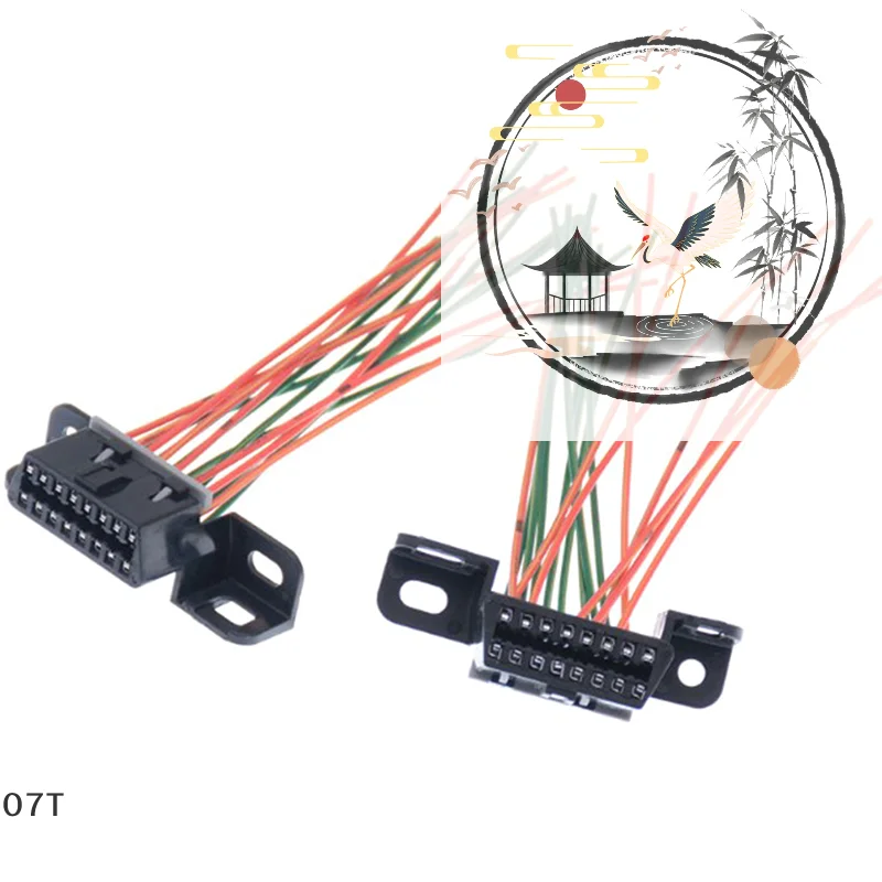

16 Pin Car Computer Detection Universal Connector: Main Line Cable Female Extension Obd 2 Adapter Cable