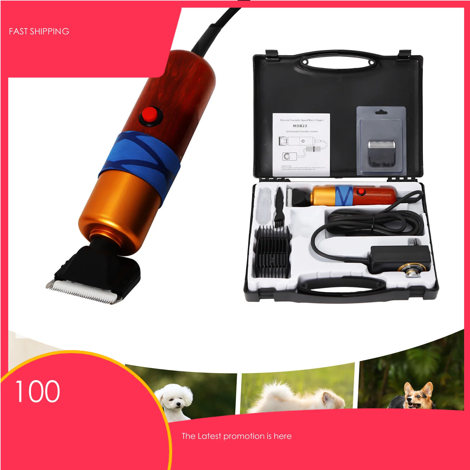 

200W Electric Sheep Pet Hair Clipper Shearing Kit Shear Wool Cut Goat Dog Pet Animal Shearing Supplies Farm Cut