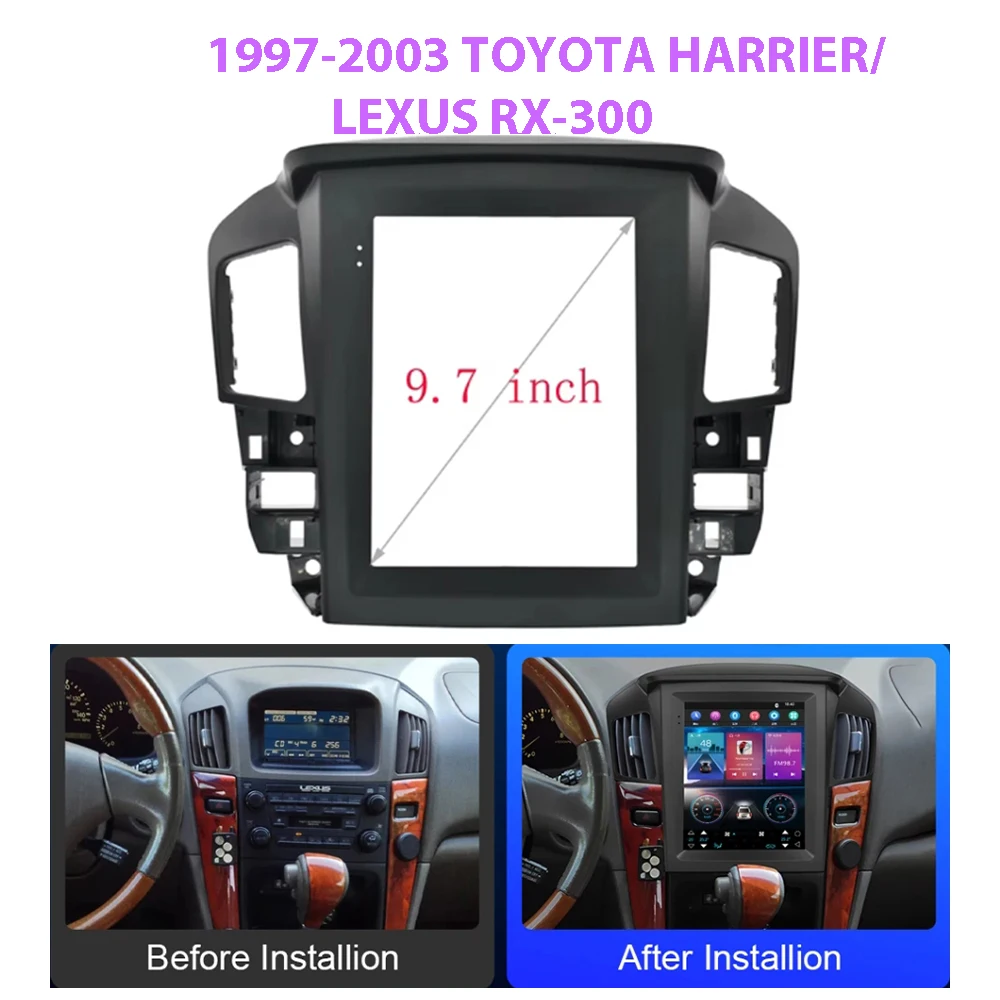 

9.7INCH Car Fascia Frame Adapter Canbus Box Android Audio Dash Fitting Panel Kit For Lexus RX300 XU10 Toyota Harrier