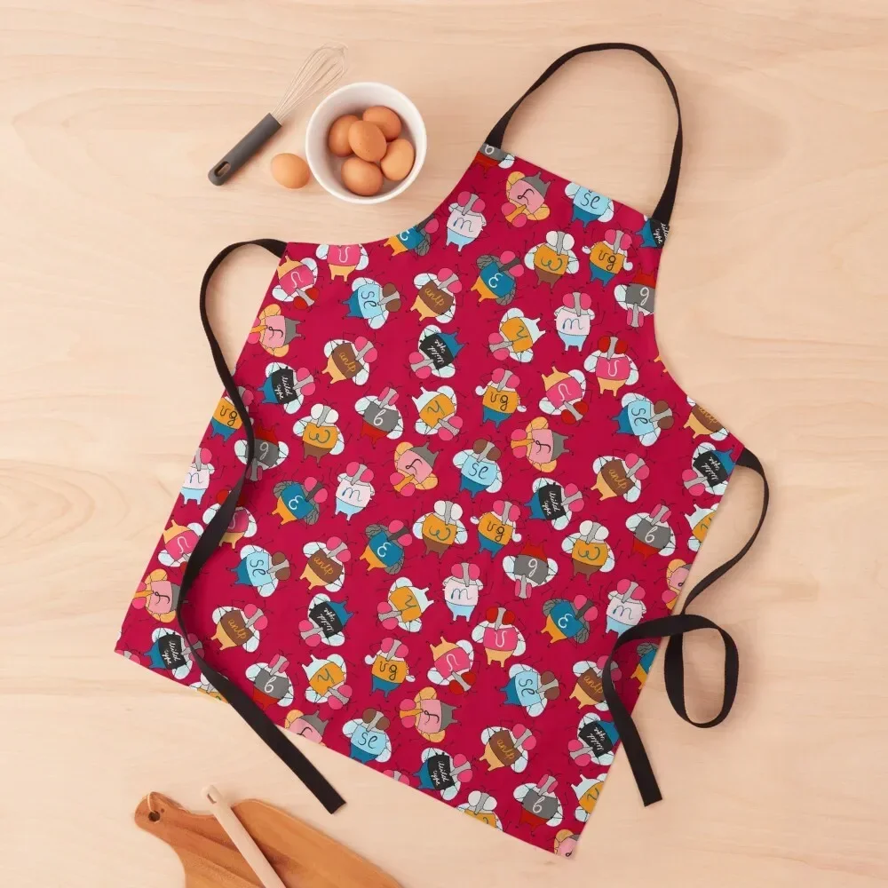 

Cute Drosophila Melanogaster mutants on Burgundy Apron Kitchen Chef Kitchens Accessories For Women Apron