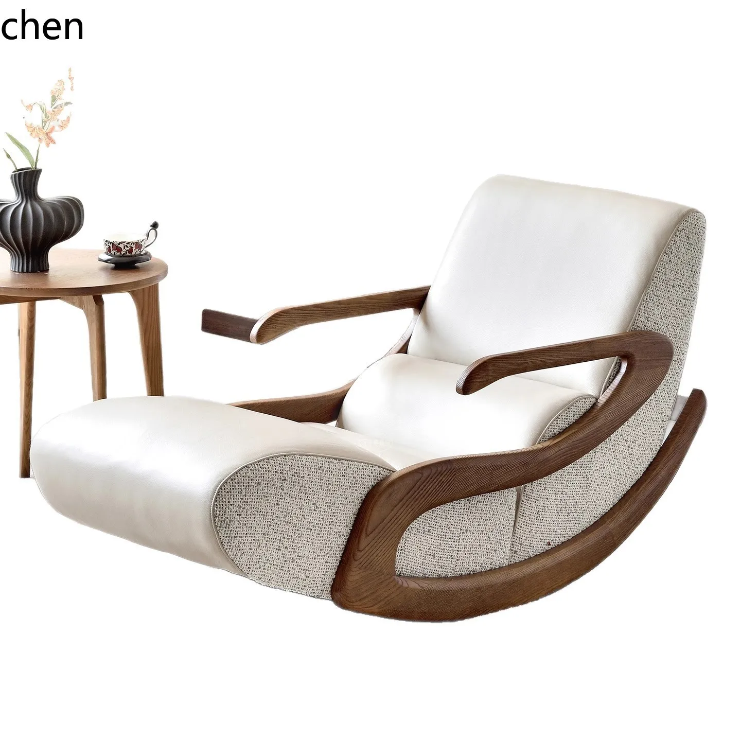 PYH Modern Simple Superior Sense Large Flat Balcony Living Room Sofa Chair Villa High-End Rocking Chair