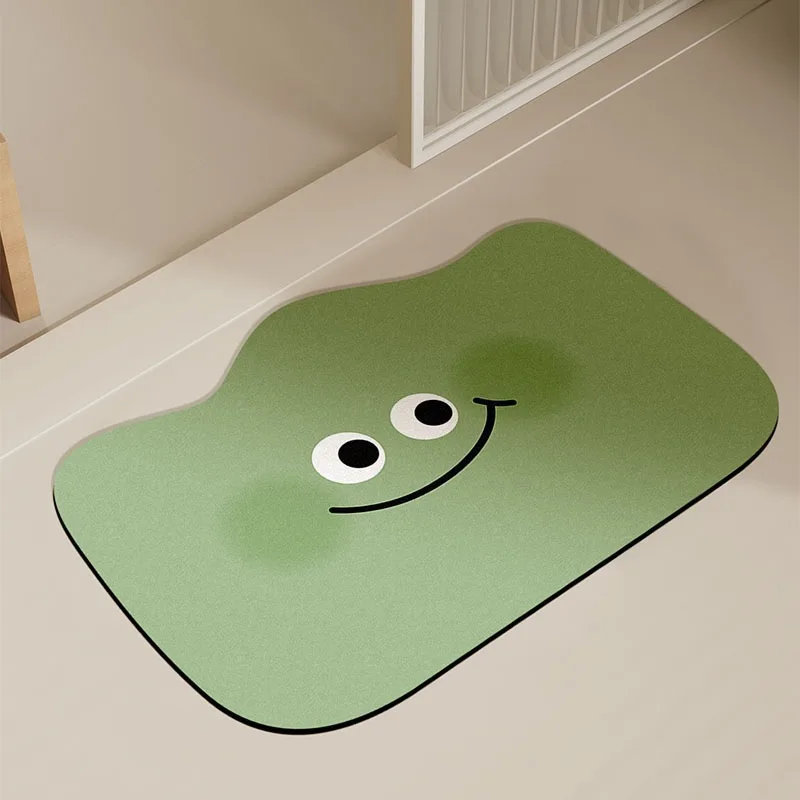 

Cute Emoji Pattern Diatomite Mat Quick-drying Absorbent Non-slip Entrance Rug for Bathroom Home Decor