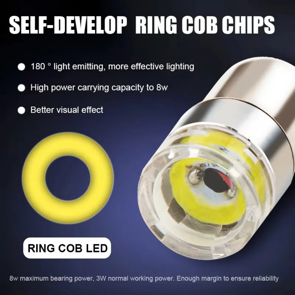 2PCS Newest P21W Led Lamp 1156 Ring COB Car Light BA15s 1157 P21/5W Bay15D Bulb Auto White DRL 12V Drop Shipping Supported