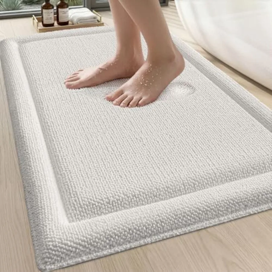 

Memory Foam Bath Mat 36x24 Soft Absorbent Chenille Bathroom Rug Non Slip Quick Dry Bath Mats for Bathroom Thick Plush Floor Car