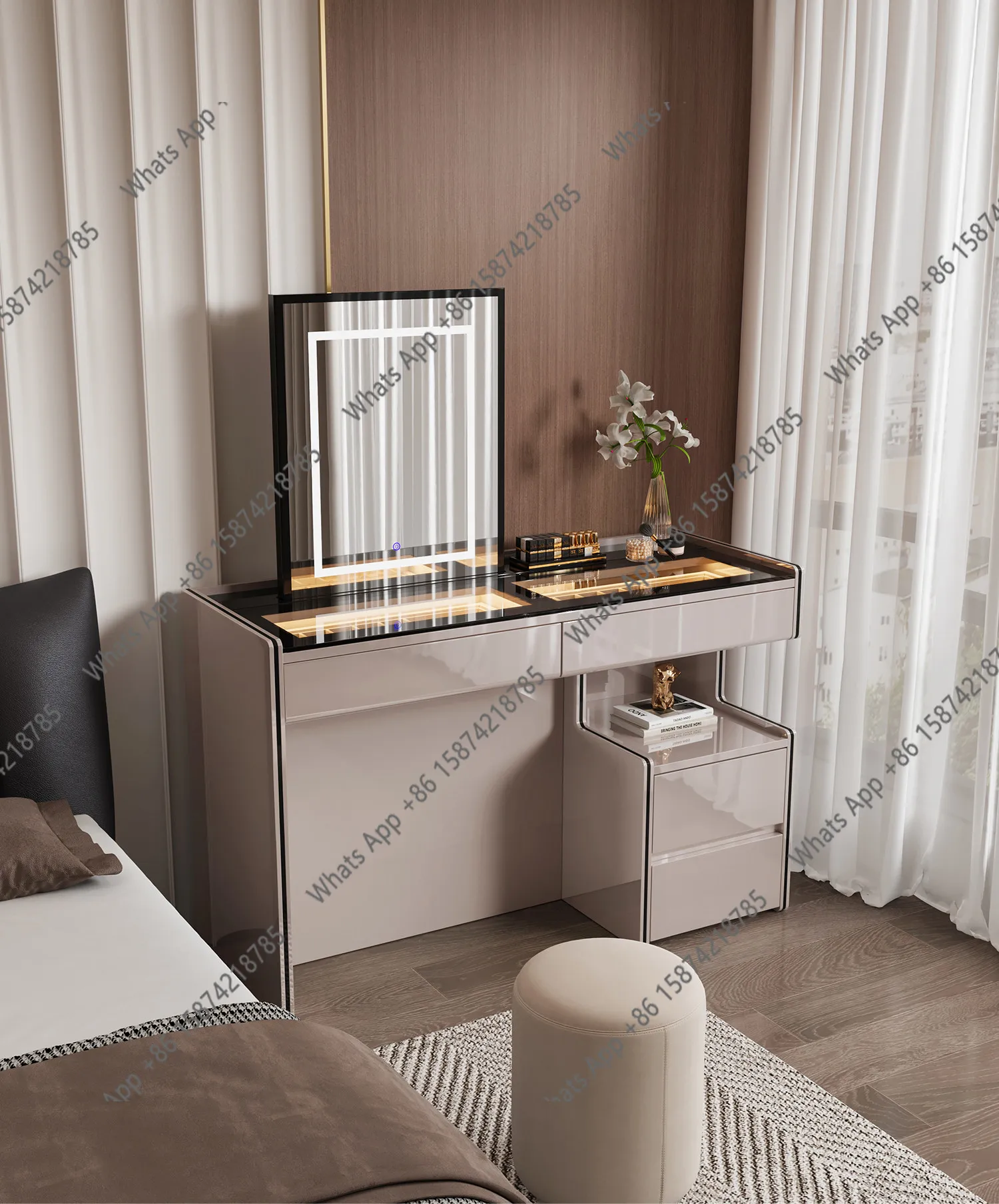 

Italian lift dresser, new makeup table, light luxury and high-end modern bedside bedroom jewelry cabinet