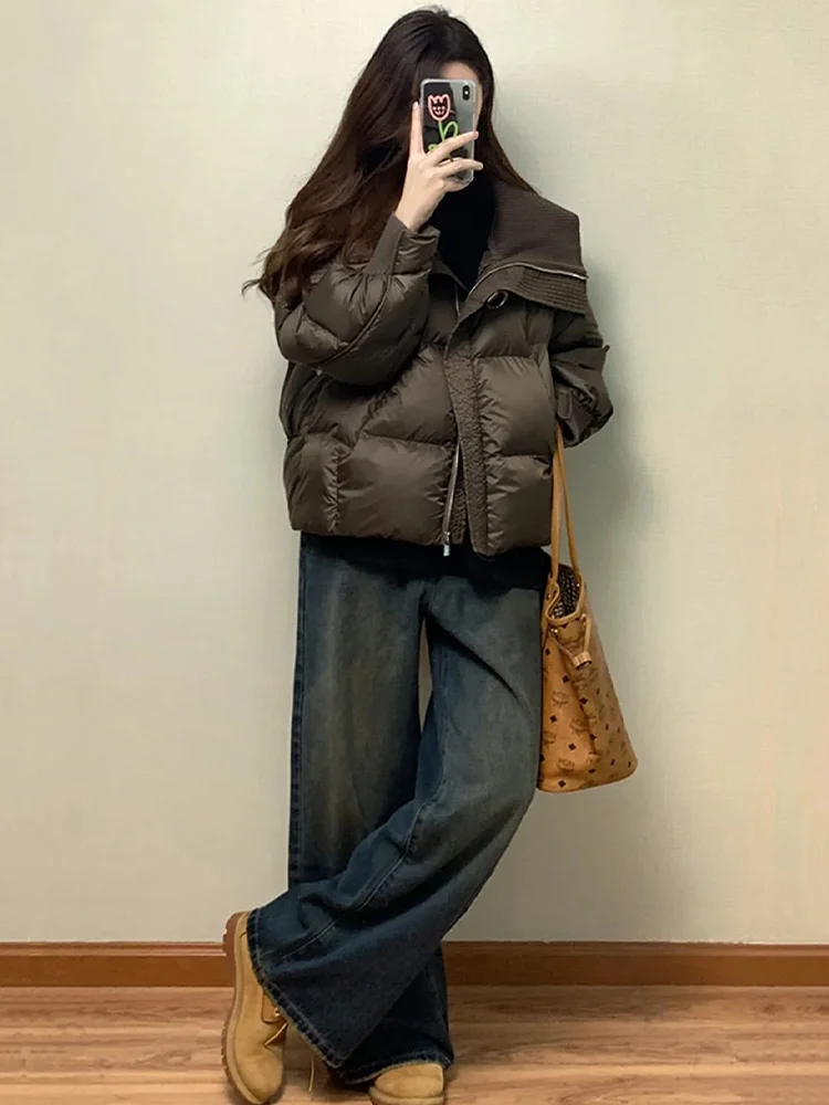 معطف قصير محبوك من القطن المحبوك من Thiened سترة شتوية نسائية ملابس خارجية قطنية دافئة ومريحة #2