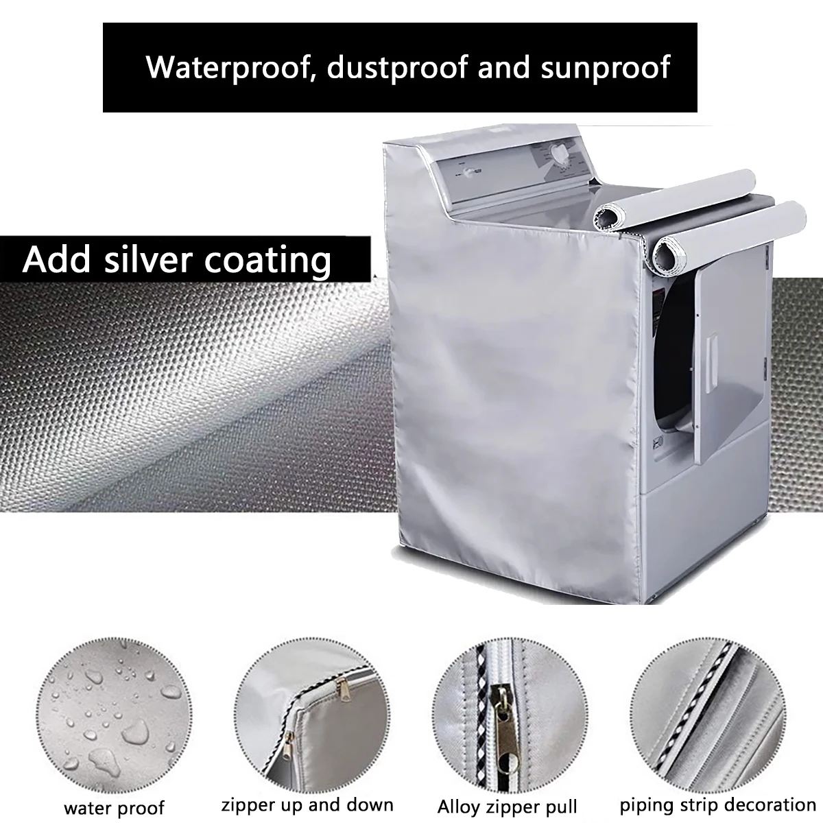 Waterproof Fully Automatic Drum Washing Machine Cover - Protects from Sun, Dust, and Water Damage - Universal Fit