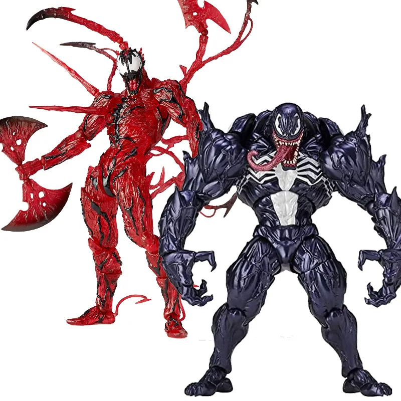 AMAZING YAMAGUCHI Venom Legends Carnage Collectible Action Figure Spider Man Joint Movable Face Statue Model Doll kids for Toy