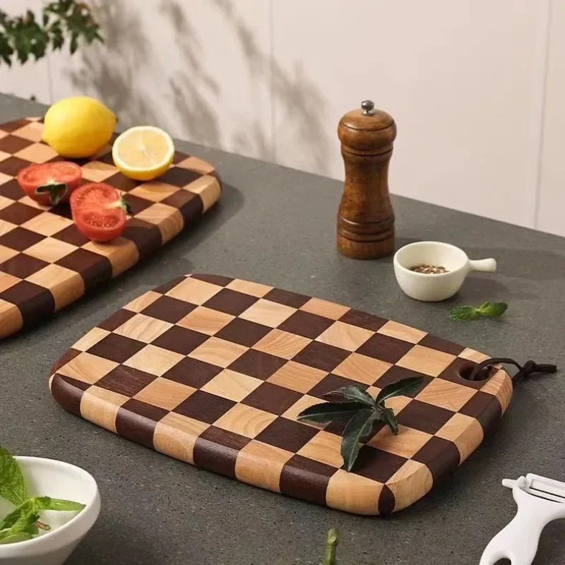 

Chessboard Acacia Wood with Grid Cutting Board Thailand Acacia Wood Cutting Board Kitchen Antibacterial Anti Mold Cutting Board