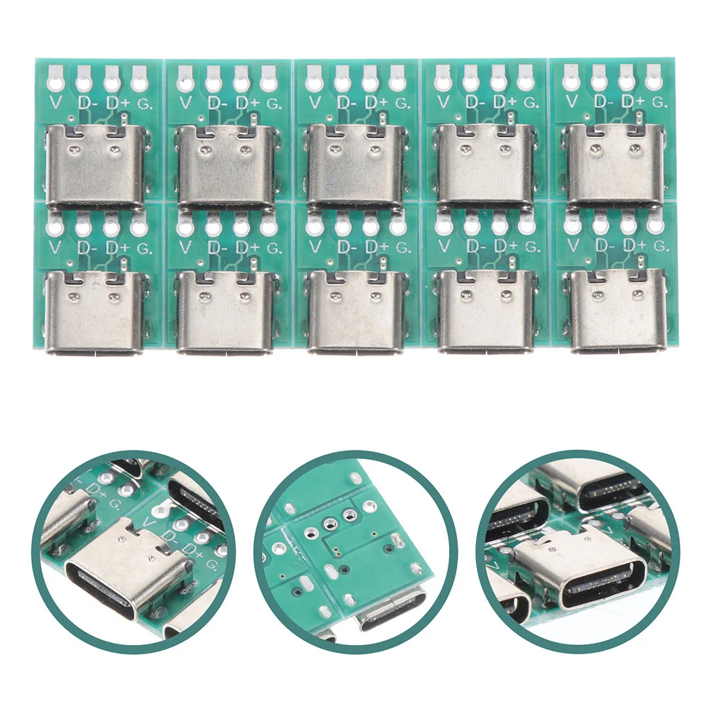 12 Pcs USB Connector Board DIY 31 Serial Female Data Line Cable Transmission Converter PCB for Wire