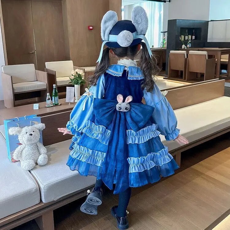 Mädchen Kaninchen Polizei Lolita Kleid Kind Langarm Prinzessin Kleid Mode Tutu Kleid Kinder Cosplay Kostüm Geburtstags feier Rock