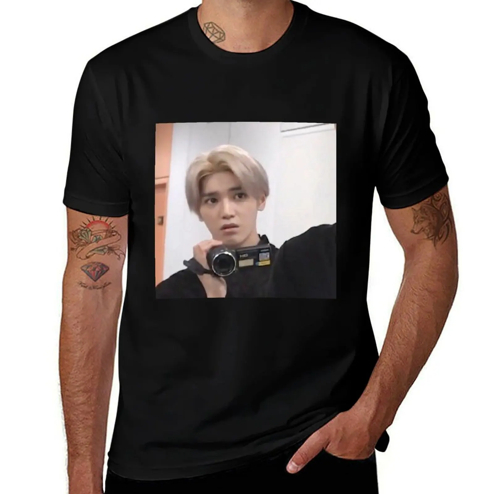 taeyong caught in 4k meme T-Shirt Casual Simple Design Short Sleeve Shirt