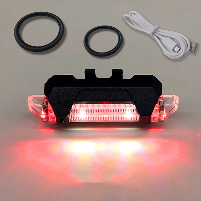 Rechargeable USB LED Bicycle Tail Light Mountain Bike Safety Warning Front and Rear Flashing Lights Night Riding Accessories