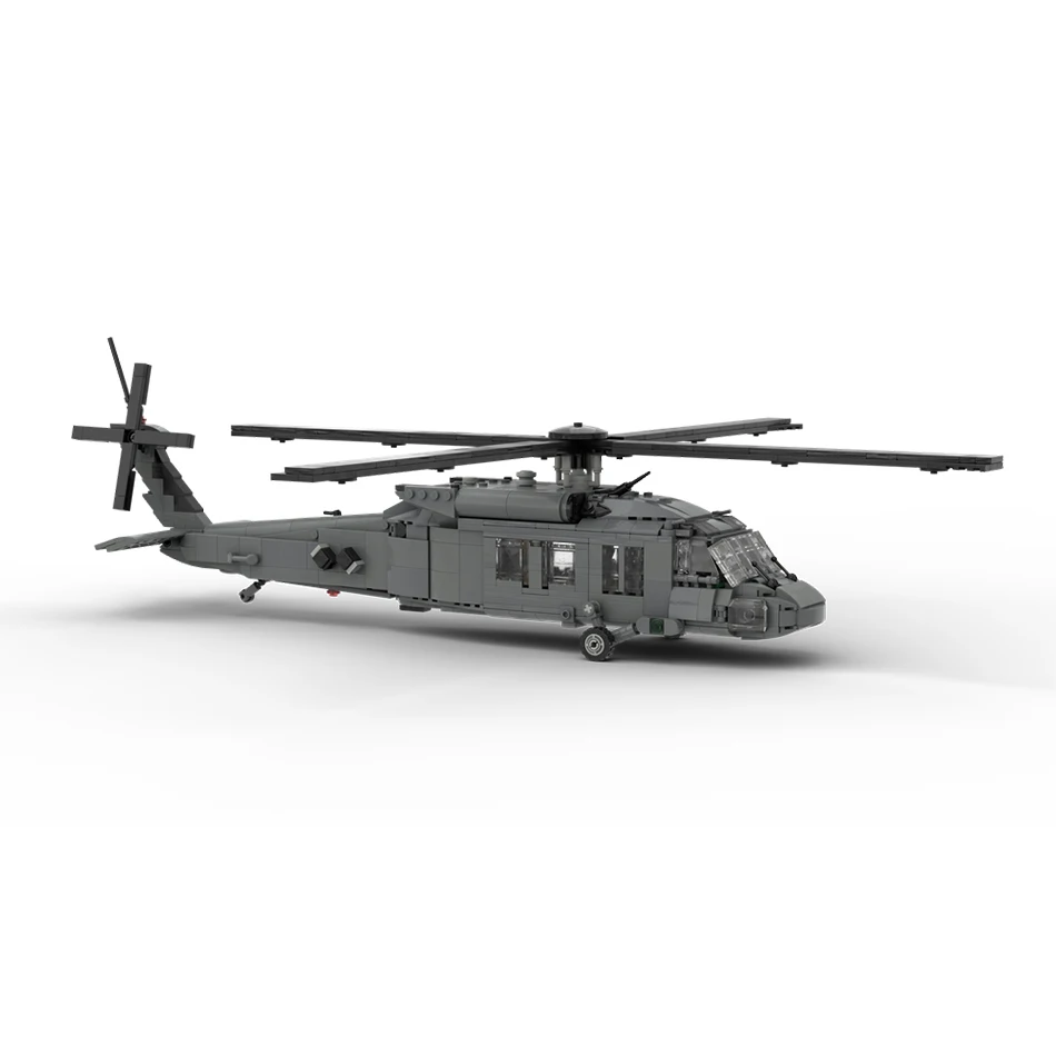 MOC- 198409   Serie di armi UH-60 Black Hawk Army Army Trasporto Modello di elicottero Mattoni Blocchi di costruzione fai da te Puzzle Giocattoli per bambini