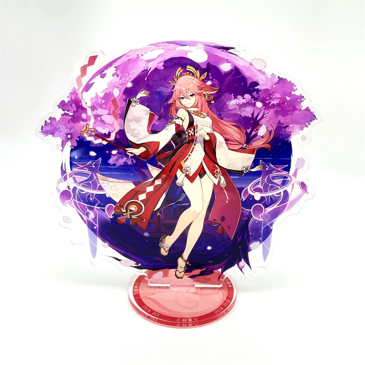 Anime Standing Figure 15cm YaeMiko Zhongli Kazuha Furina Navia Wanderer Arlecchino Acrylic Model Plate Cosplay Keychain Gifts