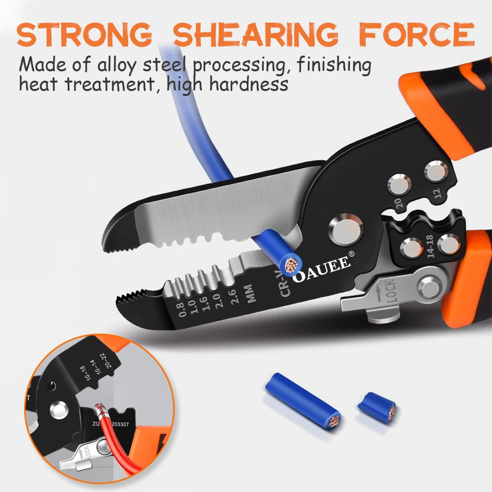 Wire Stripper Crimping Alicate, Multi Funcional Anel Crimper, Eletricista Peeling, Home Network Cable Stripper Tools, 10 em 1