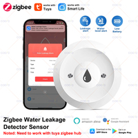 Tuya Zigbee Smart Water Leak Sensor Flood Detector Remote Monitoring for Kitchen/Bathroom Support Home Assistant Zigbee2mqtt