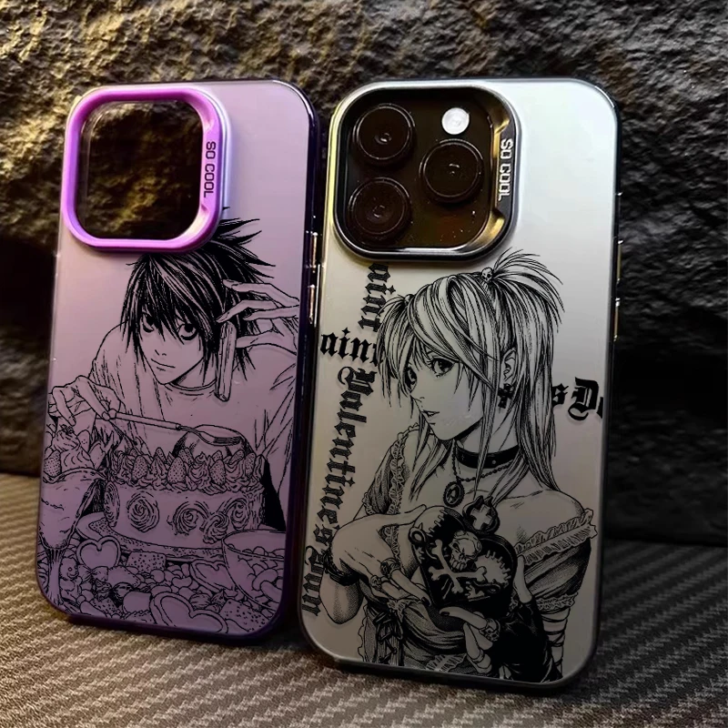 Чехол для телефона с аниме-дизайном Death Note L Misa для iPhone 17 Air 16 15 11 12 14 13 Pro Max XS X XR Plus 8 7 SE 2020, противоударный матовый чехол
