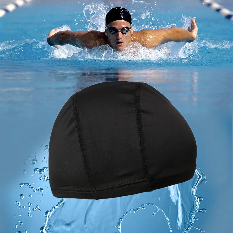 Y1UB Men Women Durable Flexible Sporty Polyester Swimming Swim Bathing Hat Unisex