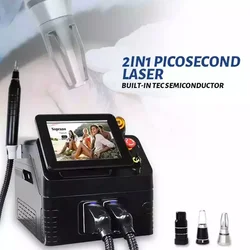 3500w Salon verwenden Diodenlaser permanent tragbare 2 in 1 Piko sekunden Laser Tattoo entfernung und Haaren tfernung geschaltete Maschine