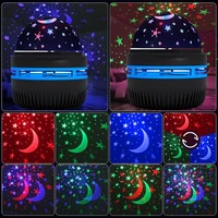LED Star Moon Projector Lamp RGB Auto Rotating Magic Ball Moon Light Colorful Starry Sky Night Lights for Bedroom Home Decor 4
