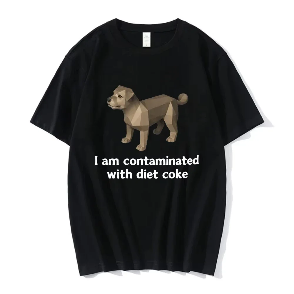 

I Am Contaminated with Diet Coke Funny Dog Meme T-shirt Women Clothing Vintage Short Sleeve T Shirt Casual T Shirts