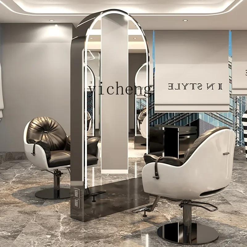 HSN hairdressing mirror table perm and dye single and double-sided haircut special floor mirror barber shop mirror