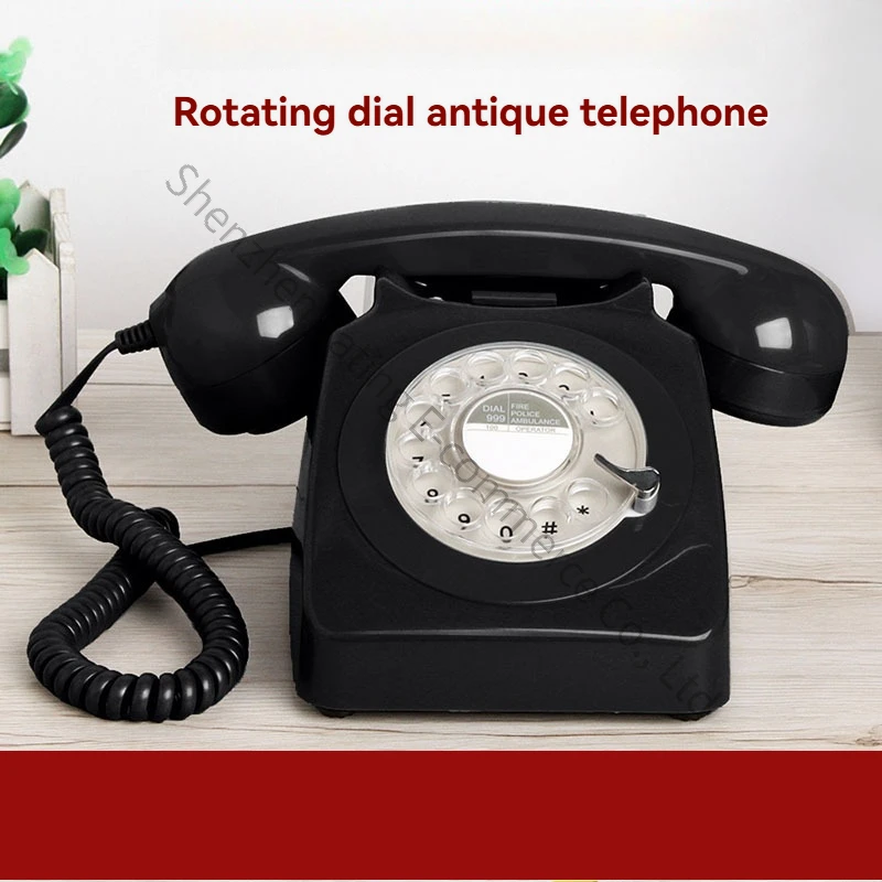 Vintage Antique Telephone Rotary Dial Retro Landline Metal Ringtone Fixed Landline