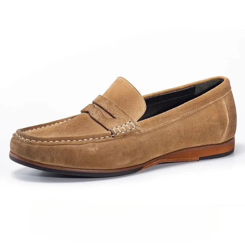 

High-end Handmade Genuine Leather Men's Dress Shoes Breathable Spring Summer Fashion Driving Wedding Leather Shoes Male Loafers
