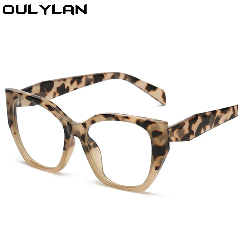 Oulylan Fashion Anti Blue Light Eyeglasses Frames Women Men Vintage Computer Glasses Frame Classic Decoration Fake Eyewear